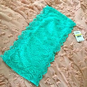 Free People Aqua Teal Lace Bandeau Bra NWT